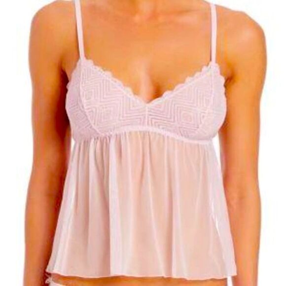 Cosabella GEOMETRIC CHEVRON LACE CAMISOLE IN PINK LILAC - Picture 1 of 5